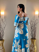 VESTIDO FLORAL AZUL