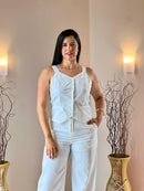 CONJUNTO COLETE BRANCO